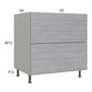 RTA Euro Grey 33" 2-Drawer Base Cabinet with 1 Inner Drawer and 1 Finished End Panel