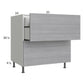 RTA Euro Grey 33" 2-Drawer Base Cabinet with 1 Inner Drawer