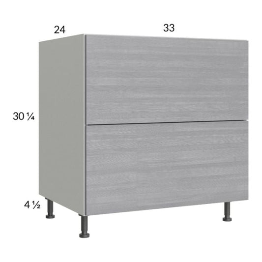 RTA Euro Grey 33" 2-Drawer Base Cabinet