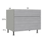 RTA Euro Grey 33" 2-Drawer Desk Base Cabinet with 2 Finished End Panels