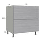 RTA Euro Grey 33" 2-Drawer Range Base Cabinet with 2 Finished End Panels