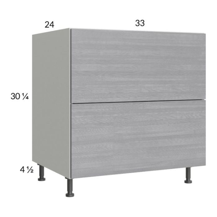 RTA Euro Grey 33" 2-Drawer Range Base Cabinet