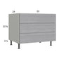 RTA Euro Grey 33" 3-Drawer Desk Base Cabinet with 1 Finished End Panel