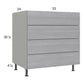 RTA Euro Grey 33" 4-Drawer Base Cabinet with 2 Finished End Panels