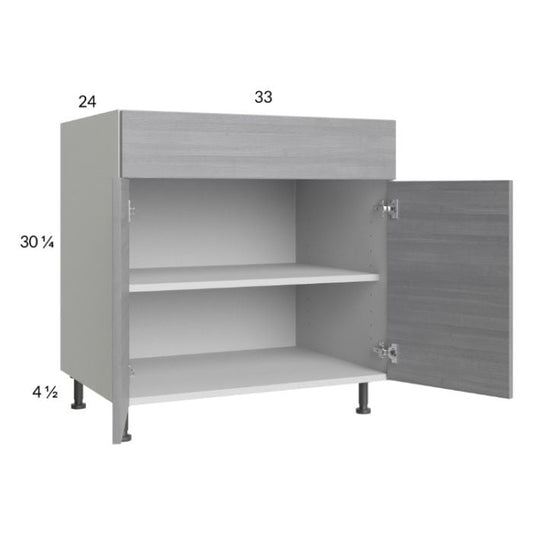RTA Euro Grey 33" Base Cabinet with 2 Finished End Panels