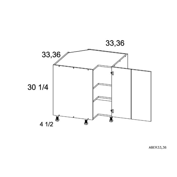 RTA Euro Grey 33" Corner Base Cabinet