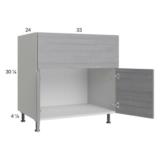RTA Euro Grey 33” Farm Sink Base Cabinet with 1 Finished End Panel