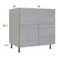 RTA Euro Grey 33” Farm Sink Base Cabinet with 2 Finished End Panels