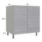 RTA Euro Grey 33" Full Height Door Base Cabinet