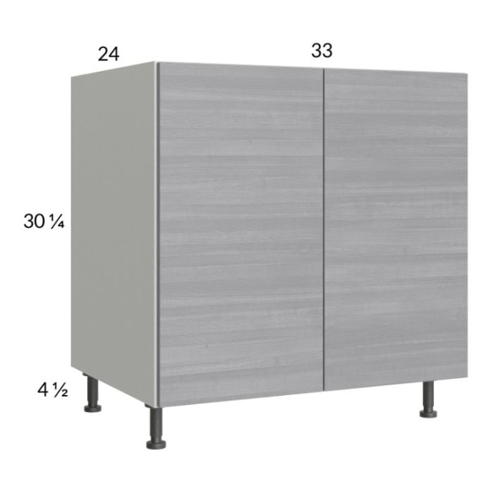 RTA Euro Grey 33" Full Height Door Base Cabinet with 1 Finished End Panel