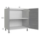 RTA Euro Grey 33" Full Height Door Base Cabinet with 1 Finished End Panel