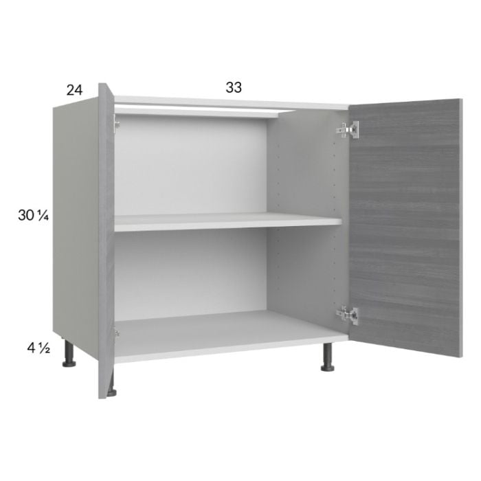 RTA Euro Grey 33" Full Height Door Base Cabinet with 1 Finished End Panel