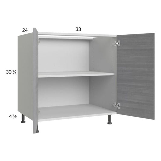 RTA Euro Grey 33" Full Height Door Base Cabinet