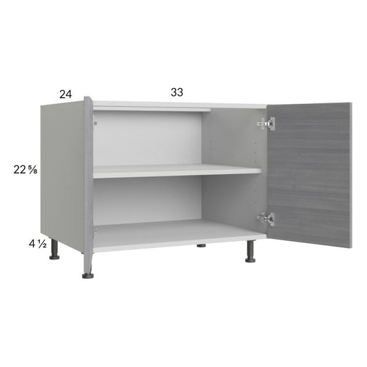 RTA Euro Grey 33" Full Height Door Desk Base Cabinet