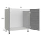 RTA Euro Grey 33" Full Height Door Sink Base Cabinet with 1 Finished End Panel