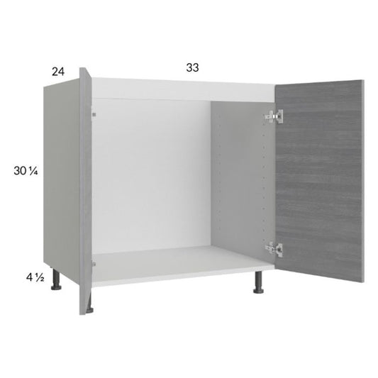 RTA Euro Grey 33" Full Height Door Sink Base Cabinet