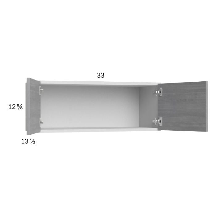 RTA Euro Grey 33" x 12-5/8" Wall Cabinet with 1 Finished End Panel