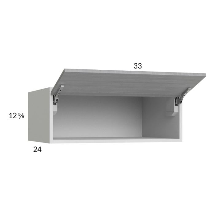 RTA Euro Grey 33" x 12-5/8" x 24" Flip Up Door Wall Cabinet with 1 Finished End Panel