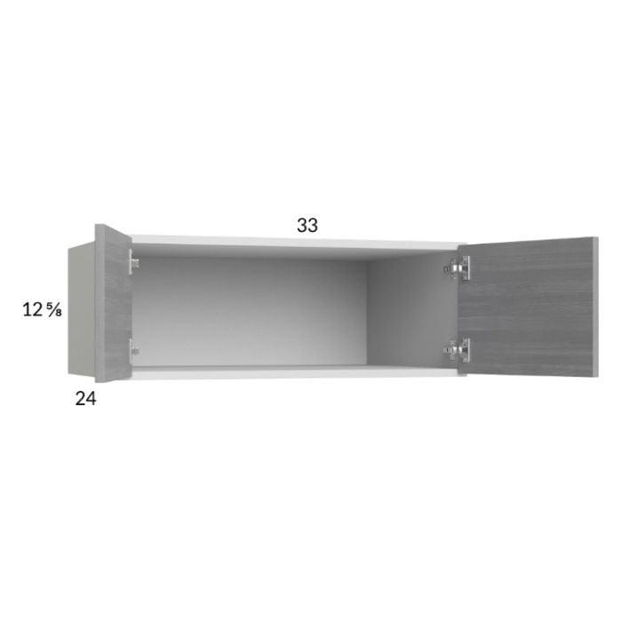 RTA Euro Grey 33" x 12-5/8" x 24" Wall Cabinet with 2 Finished End Panels