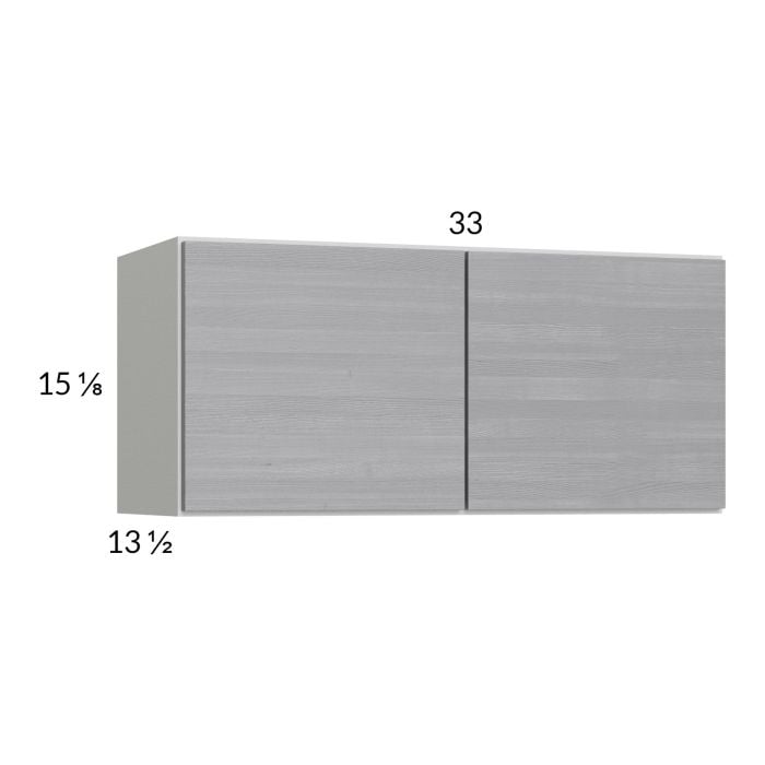 RTA Euro Grey 33" x 15-1/8" Wall Cabinet with 1 Finished End Panel