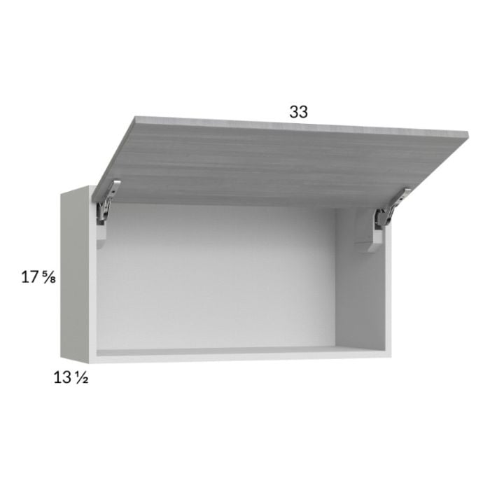 RTA Euro Grey 33" x 17-5/8" Flip Up Door Wall Cabinet with 1 Finished End Panel