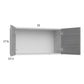 RTA Euro Grey 33" x 17-5/8" Wall Cabinet with 1 Finished End Panel