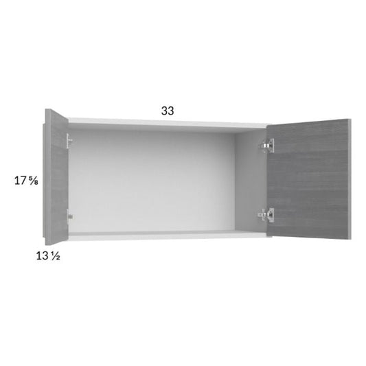 RTA Euro Grey 33" x 17-5/8" Wall Cabinet with 2 Finished End Panels