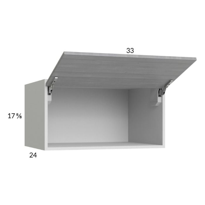 RTA Euro Grey 33" x 17-5/8" x 24" Flip Up Door Wall Cabinet with 1 Finished End Panel