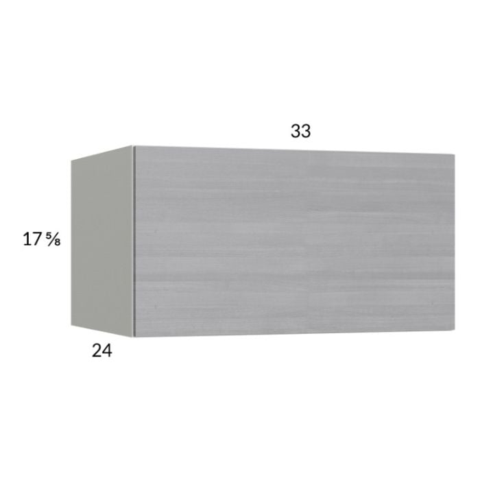 RTA Euro Grey 33" x 17-5/8" x 24" Flip Up Door Wall Cabinet with 2 Finished End Panels
