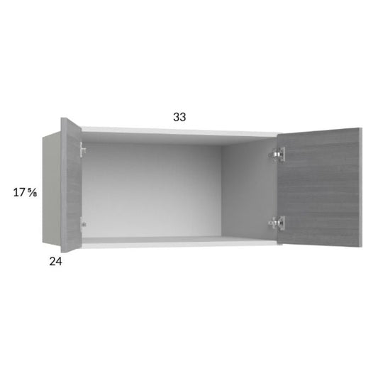 RTA Euro Grey 33" x 17-5/8" x 24" Wall Cabinet with 2 Finished End Panels
