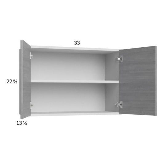 RTA Euro Grey 33" x 22-5/8" Wall Cabinet with 1 Finished End Panel