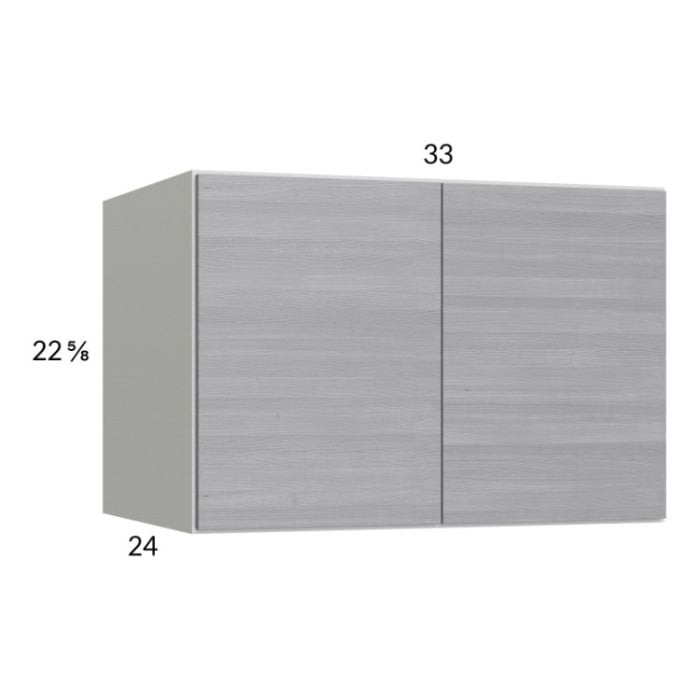 RTA Euro Grey 33" x 22-5/8" x 24" Wall Cabinet with 1 Finished End Panel