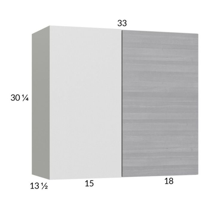 RTA Euro Grey 33" x 30-1/4" Blind Corner Wall Cabinet