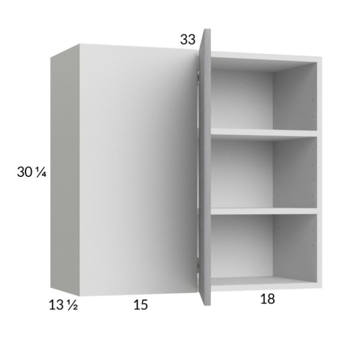 RTA Euro Grey 33" x 30-1/4" Blind Corner Wall Cabinet with 1 Finished End Panel