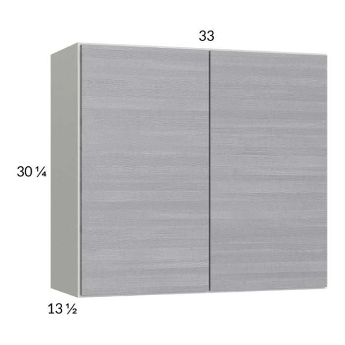 RTA Euro Grey 33" x 30-1/4" Wall Cabinet with 2 Finished End Panels