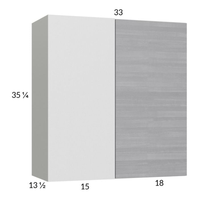 RTA Euro Grey 33" x 35-1/4" Blind Corner Wall Cabinet with 2 Finished End Panels