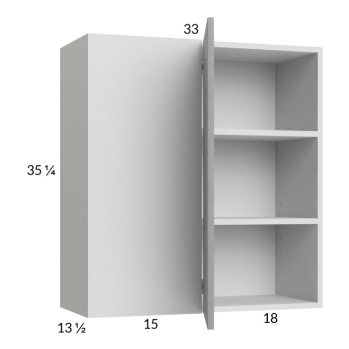 RTA Euro Grey 33" x 35-1/4" Blind Corner Wall Cabinet with 2 Finished End Panels
