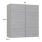 RTA Euro Grey 33" x 35-1/4" Wall Cabinet with 1 Finished End Panel