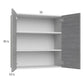 RTA Euro Grey 33" x 35-1/4" Wall Cabinet
