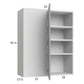 RTA Euro Grey 33" x 40-1/4" Blind Corner Wall Cabinet with 1 Finished End Panel