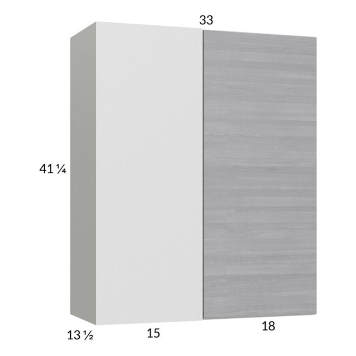 RTA Euro Grey 33" x 40-1/4" Blind Corner Wall Cabinet with 2 Finished End Panels