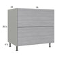 RTA Euro Grey 36" 2-Drawer Base Cabinet with 1 Inner Drawer