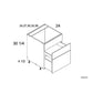 RTA Euro Grey 36" 2-Drawer Range Base Cabinet with 1 False Drawer Front and 2 Finished End Panels