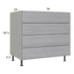 RTA Euro Grey 36" 4-Drawer Base Cabinet with 1 Finished End Panel