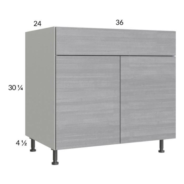 RTA Euro Grey 36" Base Cabinet with 1 Finished End Panel