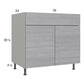 RTA Euro Grey 36" Base Cabinet with 2 Finished End Panels