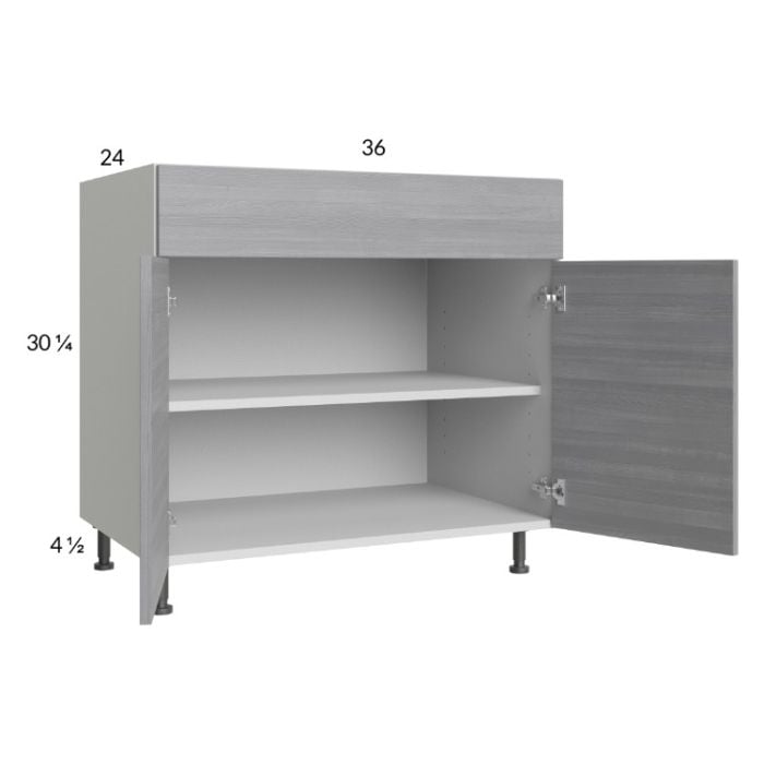 RTA Euro Grey 36" Base Cabinet with 2 Finished End Panels