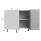 RTA Euro Grey 36" Corner Base Cabinet with 1 Finished End Panel
