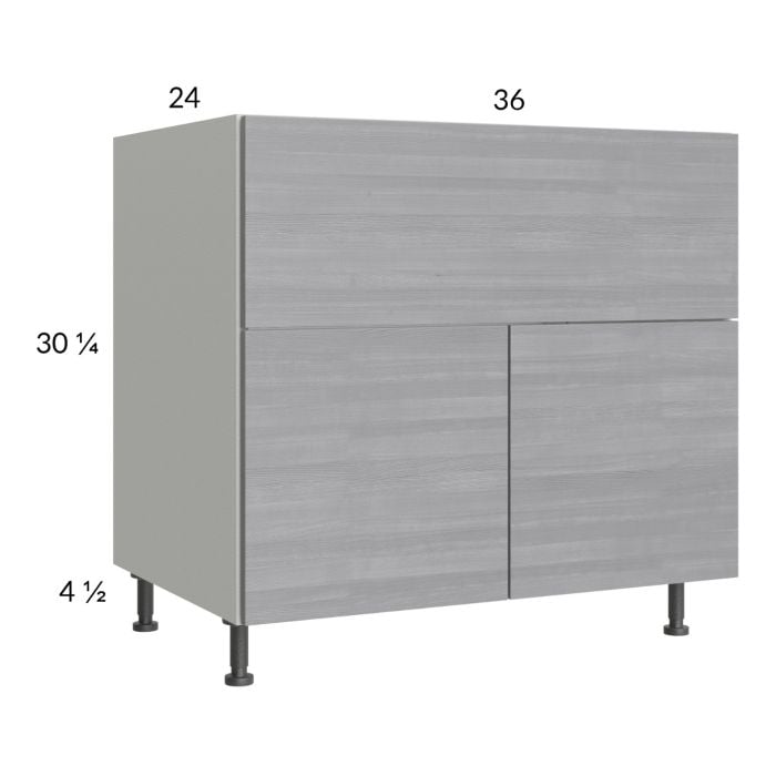 RTA Euro Grey 36” Farm Sink Base Cabinet with 1 Finished End Panel