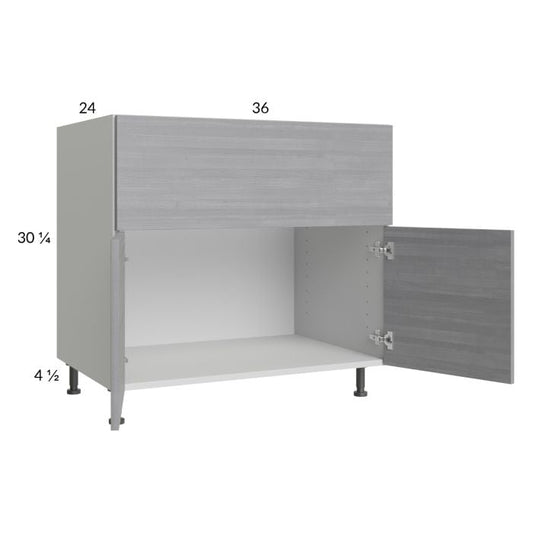 RTA Euro Grey 36” Farm Sink Base Cabinet with 2 Finished End Panels